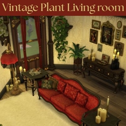 Vintage Botanical Living room - Alphas maxis realistic living room logo