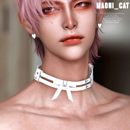 [Maoni_cat]Necklace No.22 double-belt Bow logo