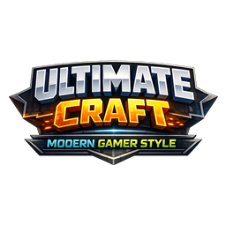Ultimate Craft - modern gamer style logo