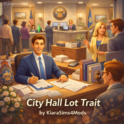 City Hall Lot Trait by KiaraSims4Mods - Tradução PTBR