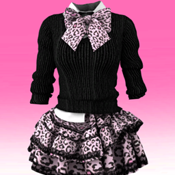 【SUSHI】S105 College Pink Leopard Print Set logo