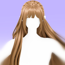 【SUSHI】S166 half-up bow tie hair style with long straight hair and neat bangs logo