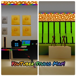 YouTuber Gaming Studio Map with Green Screen (Addon Studio) for Minecraft PE logo