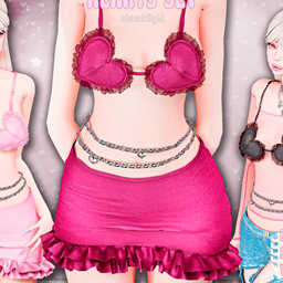 Hearts set. + waist chain logo