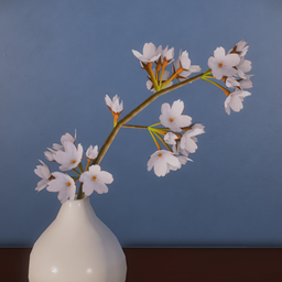 Cherry blossom branches in vase logo