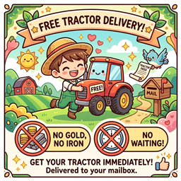 Free Tractor Delivery    A Joja Corporate Gift logo