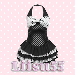 【Liisu55】Black and White Polka Dot Halter Dress project image