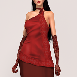 Asymmetrical Satin and  Lace Top project image