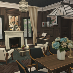 Elegant Darkwood Living & Dining Room logo