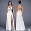 One Shoulder Cutout Draped Slit Gown logo