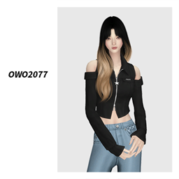 OWO2077 - Chic Zipper Solid Top logo