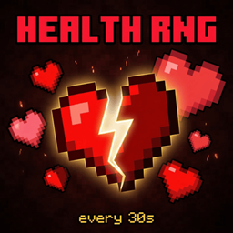 Minecraft but your health is randomize in every 30 seconds logo