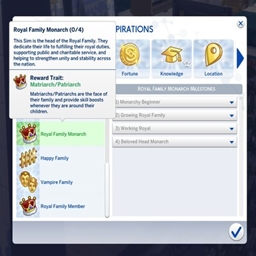 Royal Family Monarch Aspiration By KiaraSims4Mods | Chinese Translation
