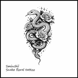 [Sminchii] Snake floral tattoo logo