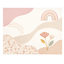Modern Boho Pink Nursery Rug logo