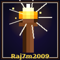 Raj's Dynamic lefthand torch logo