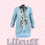 【Liisu55】Sweater cardigan shirt half skirt set logo