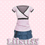 【Liisu55】Vintage Cute Y2K Polka Dot T-shirt and Denim Skirt Set logo