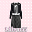 【Liisu55】Sailor Collar Cardigan and Midi Skirt Set logo