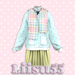 【Liisu55】Hooded Sweatshirt and Midi Skirt Set logo