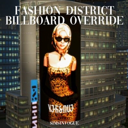 [SIMSINVOGUE] FASHION DISTRICT BILLBOARD | OVERRIDE logo