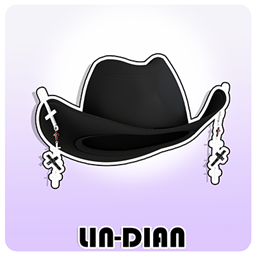 LIN-DIAN Cowboy hat with metal cross ornament logo