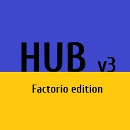 The HUB Pack v3 Factorio Edition logo