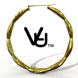 Gold Bamboo hoop earrings logo