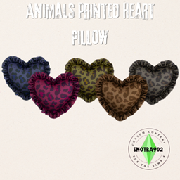 Animal Printed Heart Pillow