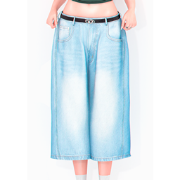 👑 Miss y2k Denim Bermuda (Belt Version) 👑 logo