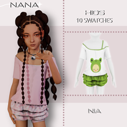 NANA7 - (Nia) Shirt w. Ruffled Skirt logo