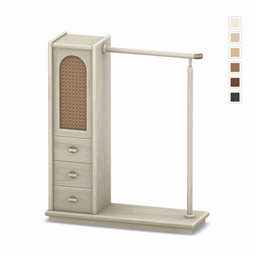 GUA_Vintage Solid Wood & Rattan Wardrobe logo