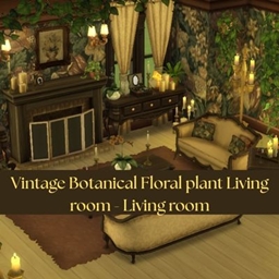 Vintage Botanical Floral plant Living room - Living room logo