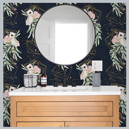 Geometric Floral Art Deco Wallpaper | Flora and Fauna 24