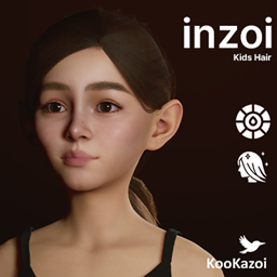 inZOI Kids Hair - Medium Hair Pulled Back Ponytail #003 (PHYSICS) logo