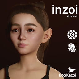 inZOI Kids Hair - Bow Tie Hair Pulled Back Ponytail #004 (PHYSICS) logo