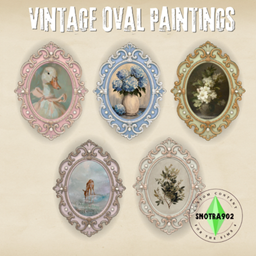 Vintage Oval Paintings