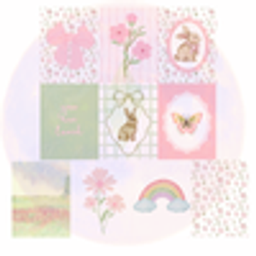 Bunny Bloom Wall Art🐣🌿🌸🕊️💗🐰🐇🐣🌷 logo