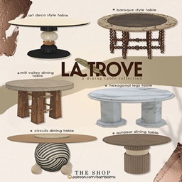 la trove dining table collection logo