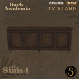 Sims4Luxury - Dark Academia - TV stand logo