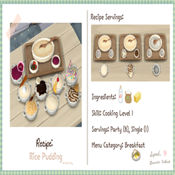 Rice Pudding recipe by Littlbowbub | Chinese Translation - The Sims 4 ...