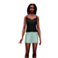  Solid Colored Mini Skirt with flower on pocket logo