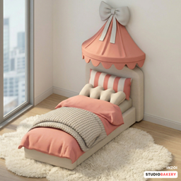 StudioBakery Lullaby Child Bed Pink & White logo