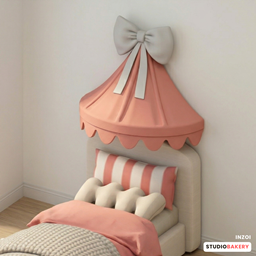 StudioBakery Lullaby Child Bed Bow Canopy Pink & White logo