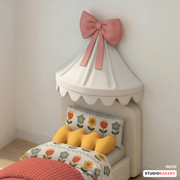 StudioBakery Lullaby Child Bed Bow Canopy White & Pink logo