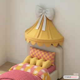 StudioBakery Lullaby Child Bed Bow Canopy Yellow & White logo