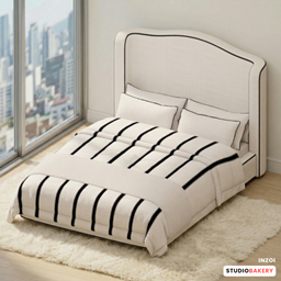 StudioBakery Seaside Home Modern Black & White Stripe Double Bed logo
