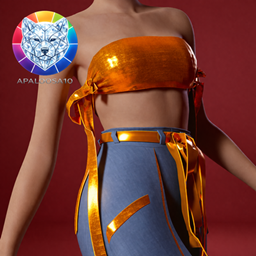Metallic Strapless Bandeau Top ✨ logo