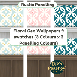 Floral Geo Wallpaper with Rustic Panelling in 3 Colours logo