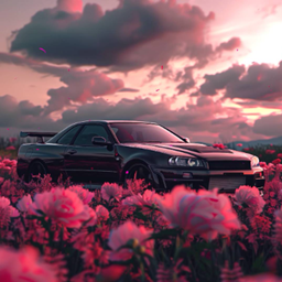 Animated Menu: Nissan Pink Petals logo
